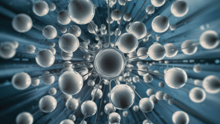 A bunch of white balls are in a circle on the screen, AIの素材