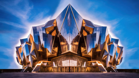 A building with a very unique design on the outside, AIの素材