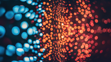 A close up of a bunch of lights that are all different colors, AIの素材