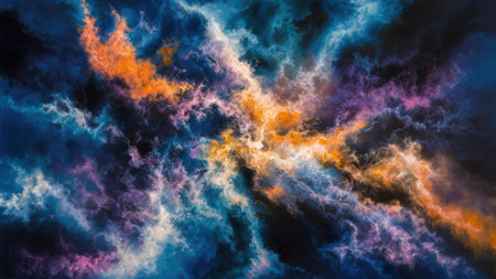 A painting of a colorful cloud formation in the sky, AIの素材