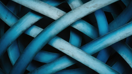 A close up of a blue and white patterned background, AIの素材