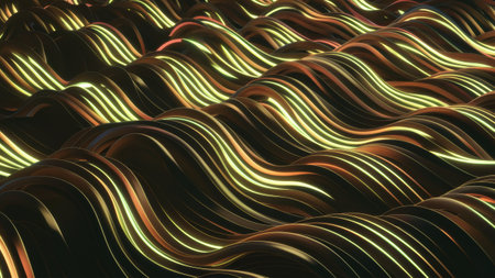A close up of a large number of wavy lines, AIの素材