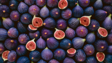 A bunch of figs are arranged in a pile on the ground, AIの素材