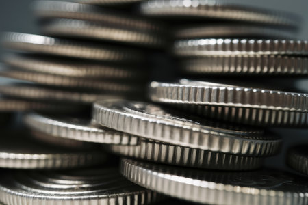 A stack of coins sitting on top of each other in a pile, AIの素材