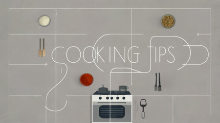 A picture of a cooking tips poster with the words cooking tips written on it, AIの素材