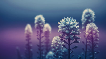 A close up of a bunch of flowers in the middle of nowhere, AIの素材