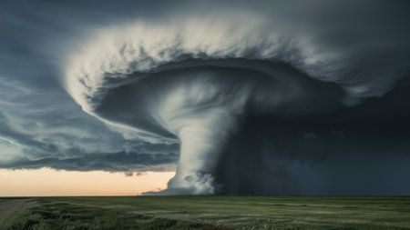 A large cloud that is coming down from the sky, AIの素材