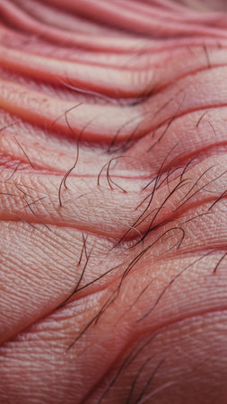 A close up of a hairy skin with some hair on it, AIの素材