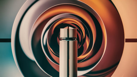 A close up of a metal object in front of an abstract background, AIの素材