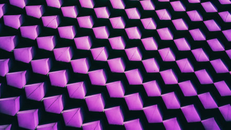 A purple pattern of squares on a black background, AIの素材