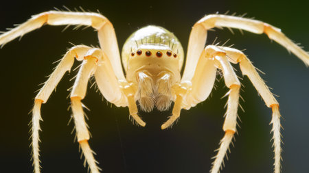 A close up of a spider with large eyes and long legs, AIの素材