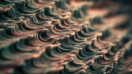 A close up of a patterned surface with waves and swirls, AIの素材