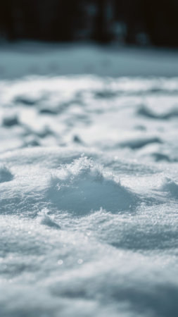 A close up of a snow covered ground with some small objects, AIの素材