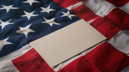 A blank card on a flag with the words "thank you", AIの素材