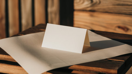 A white folded note sitting on top of a piece of paper, AIの素材
