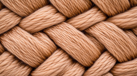 A close up of a large knitted piece that is brown, AIの素材