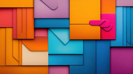 A colorful abstract background with many different shapes and colors, AIの素材