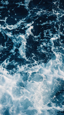 A person riding a surfboard in the ocean with waves, AIの素材