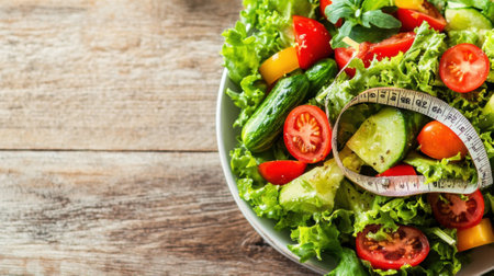 A bowl of a salad with tomatoes, cucumbers and lettuce, AIの素材
