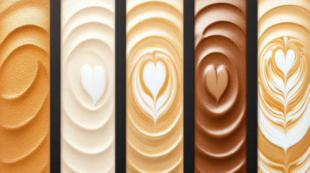 A row of different colored swirls on a white background, AIの素材