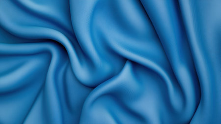 A close up of a blue fabric with some folds, AIの素材