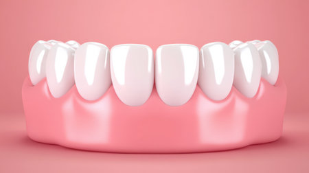 A 3d model of a tooth with white teeth, AIの素材