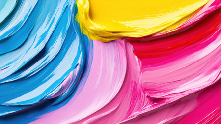 A close up of a colorful paint that is being painted, AIの素材