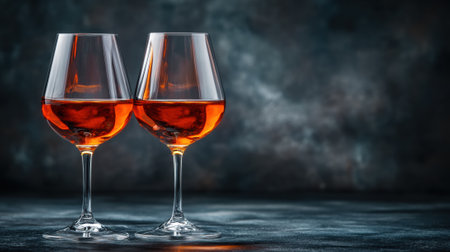 Two glasses of wine are sitting on a table, AIの素材