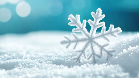 A snowflake is sitting in the middle of a pile of white powder, AIの素材