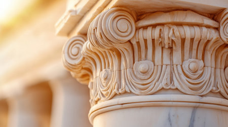 A close up of a pillar with decorative carvings on it, AIの素材