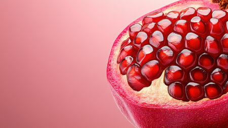 A close up of a pomegranate with seeds inside, AIの素材