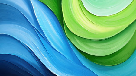 A close up of a painting with waves and colors, AIの素材