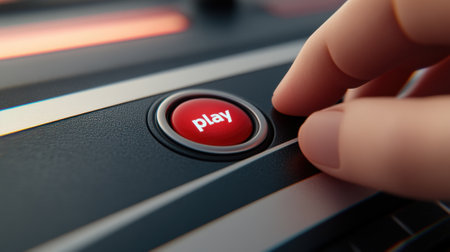 A hand pressing a button on the dashboard of an automobile, AIの素材