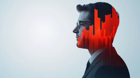 A man with a red line in his face and glasses, AIの素材