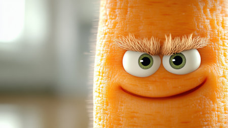 A carrot with a face and eyes made of carrots, AIの素材