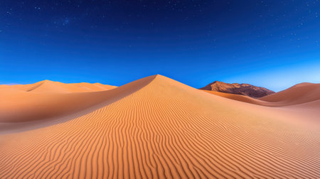 A desert scene with a sand dune and sky in the background, AIの素材