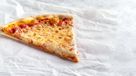 A slice of cheese pizza on a piece of paper, AIの素材