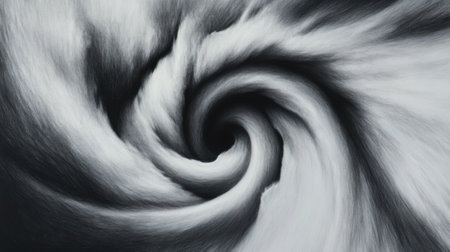 A black and white photo of a swirl in the air, AIの素材
