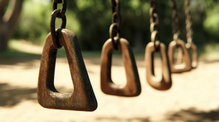 Playground Swing Chains in Sunlit Park, AIの素材