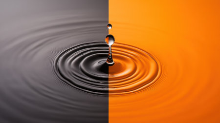 Water Droplet Splitting Dual-Tone Ripples, AIの素材