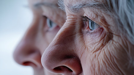 Close-Up of Elderly Womens Faces Showcasing Wisdom and Experience, AIの素材
