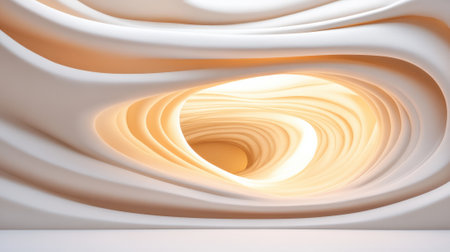 Swirling abstract design with soft, flowing curves and warm lighting, AIの素材