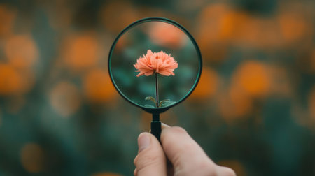 A delicate pink flower is magnified, highlighting its intricate details and vibrant color, AIの素材