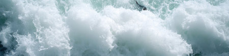 Powerful ocean waves crashing with foamy intensity, AIの素材