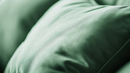 Soft green fabric texture with gentle folds creates a soothing and inviting atmosphere, AIの素材