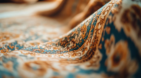 Intricate patterns on a luxurious Persian rug create a sense of elegance and warmth, AIの素材