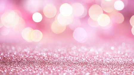Sparkling pink bokeh background with shimmering glitter, AIの素材