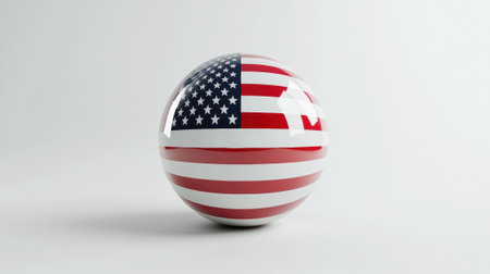 American flag sphere on a minimalist background, AIの素材
