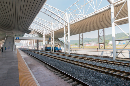 railway station platformのeditorial素材