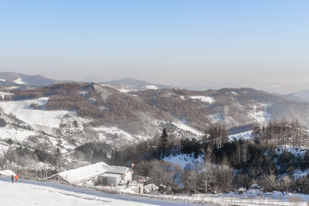 The snow village sceneryのeditorial素材